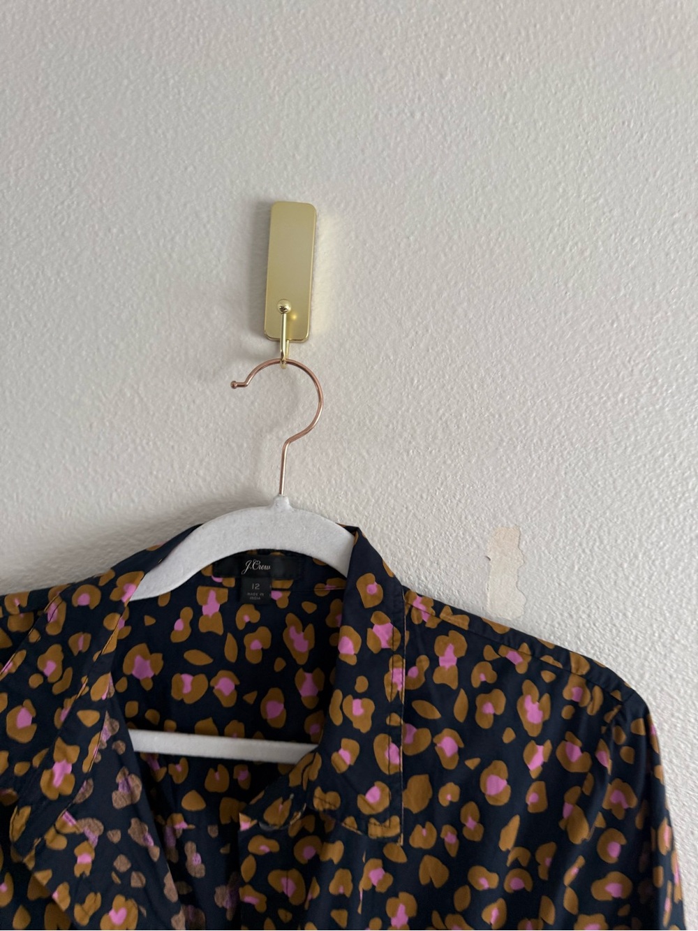 J.Crew Leopard Tie-Waist Short-Sleeve Dress Midi Shirt Dress Sz 12 - Picture 6 of 9
